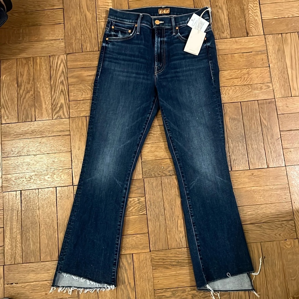 Mother insider crop step fray jeans